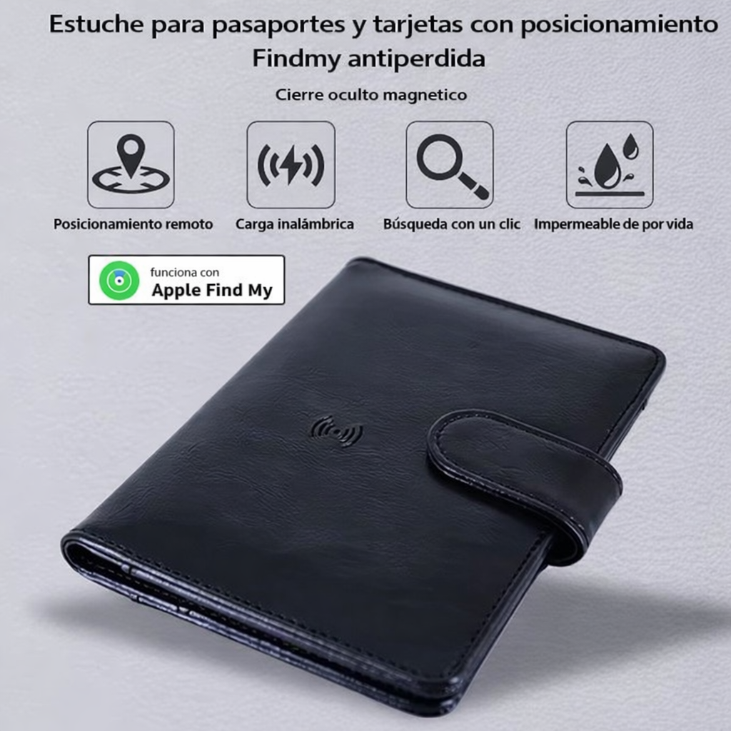 Cartera geolocalizable cuero