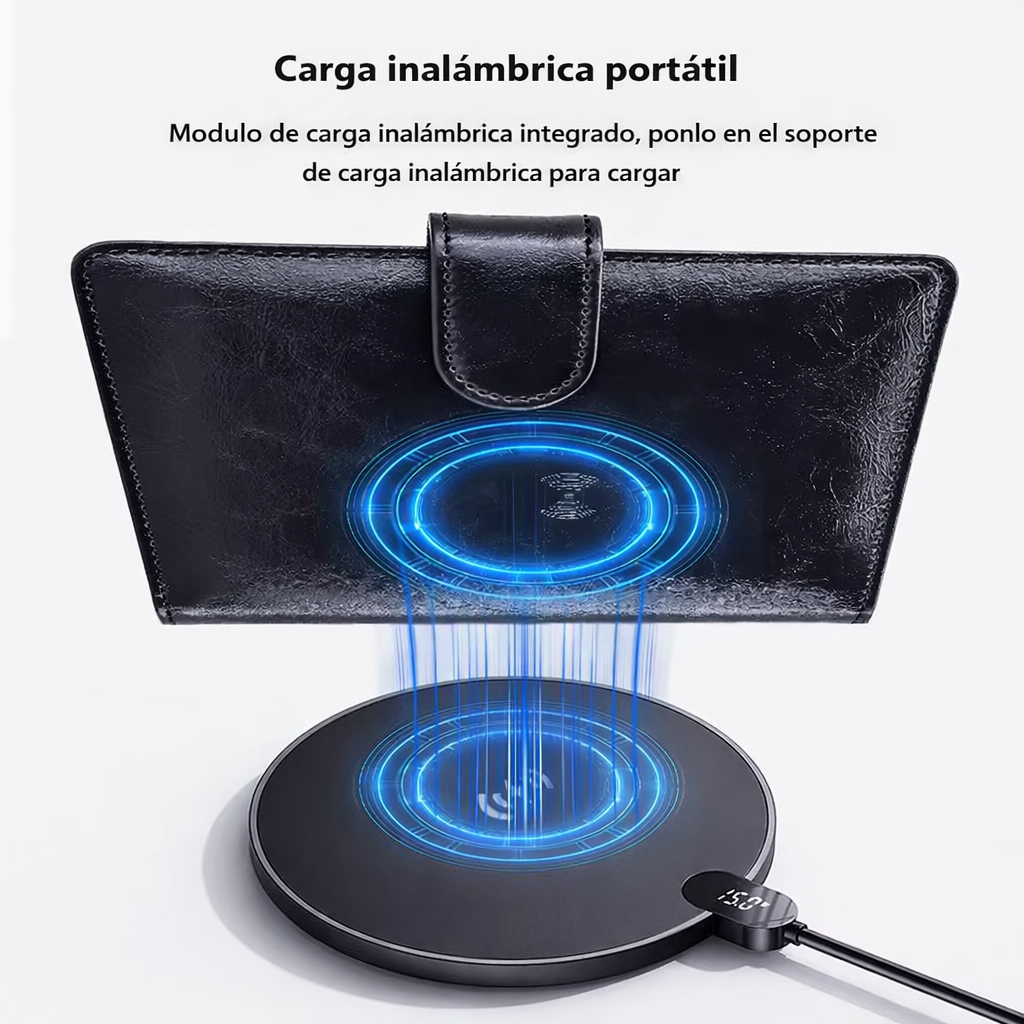 Cartera geolocalizable cuero