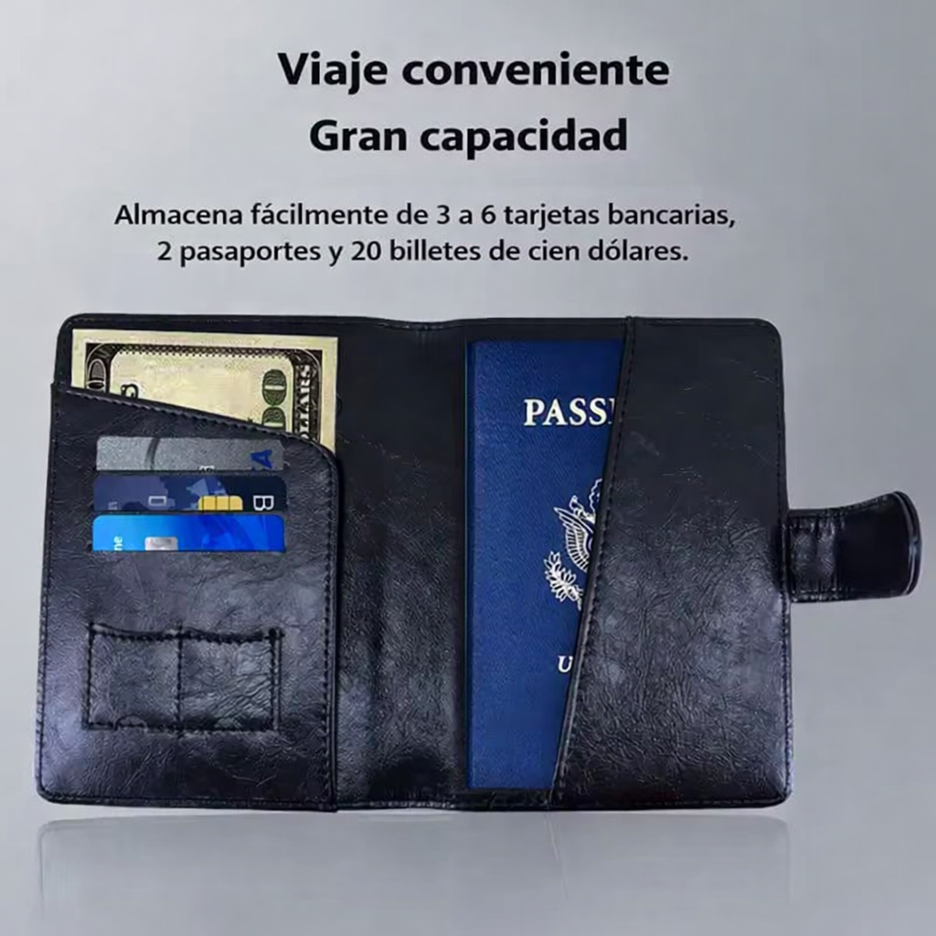 Cartera geolocalizable cuero