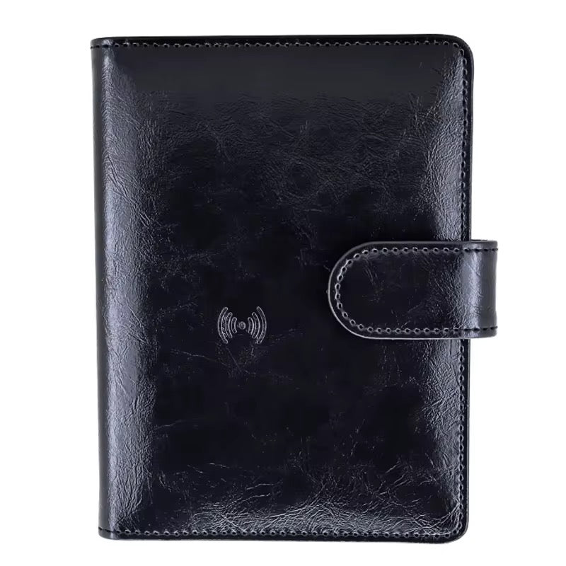 Cartera geolocalizable cuero